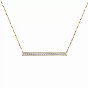 Geltono aukso grandinėlė su briliantu 0,12ct HORIZON LINE