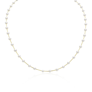 Vėrinys ant kaklo NAIA 585° geltonas auksas su perlais