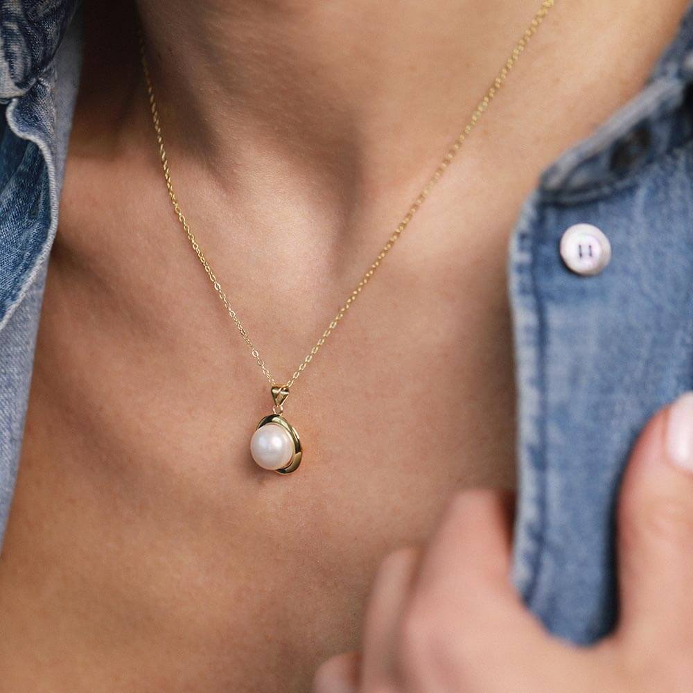 Paauksuoto sidabro pakabukas su perlu „Perla Luz”